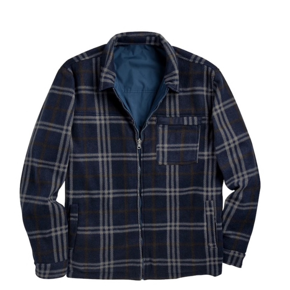 NWT Mens Reversible Poly/Flannel Jacket
